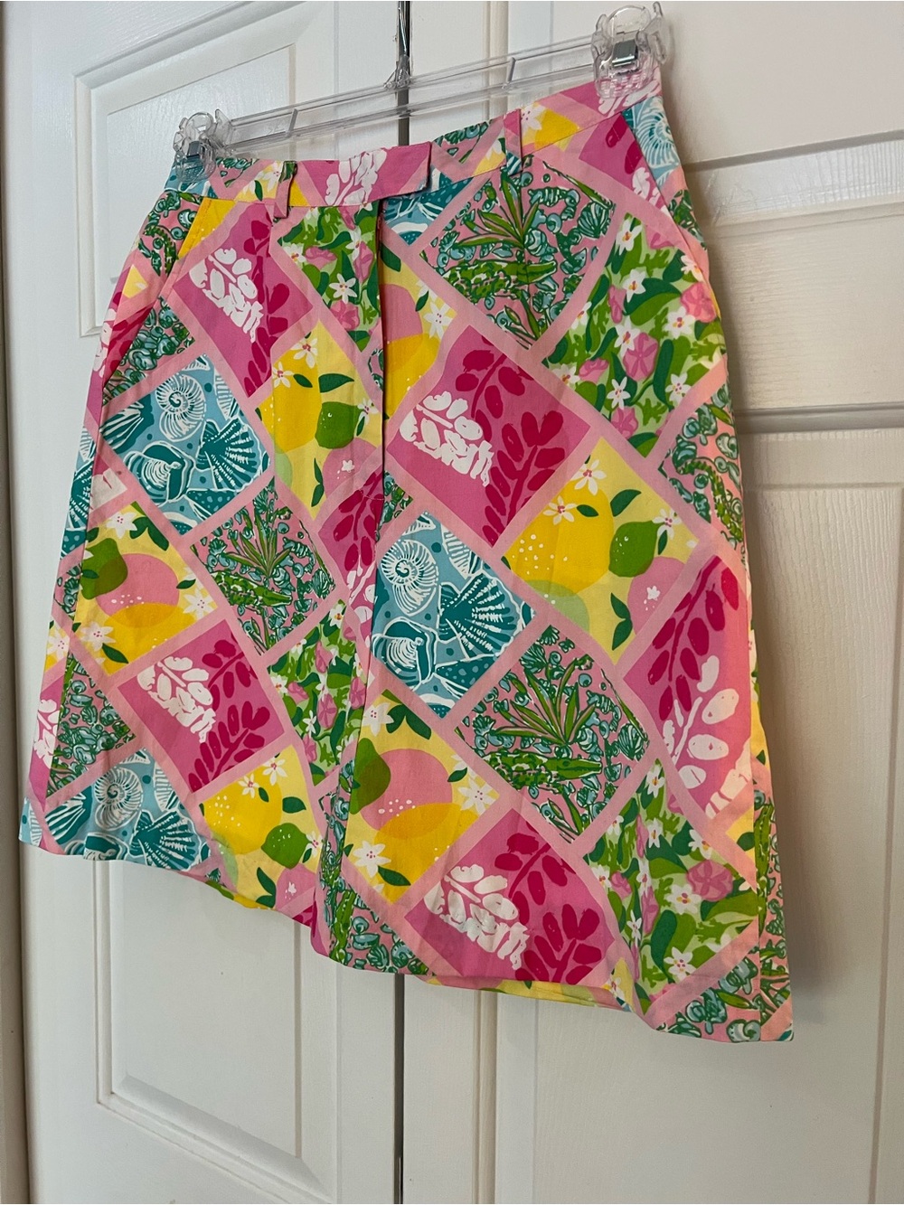 Lilly Pulitzer Vintage White Label Floral Patchwork A-Line Skirt Size 8 - Picture 7 of 9